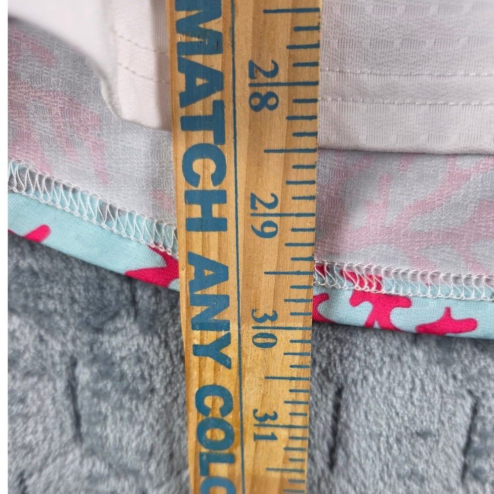 Bette & Court Womens XL Golf Polo Shirt White Aqua Pink Coral‎ Print 1/4 Zip Top - Picture 7 of 7